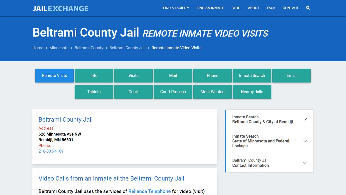 Video Visitation - Beltrami County Jail, MN - Jail Exchange